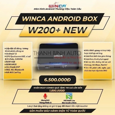 Android Box Winca W200+ New cho xe Hyundai Santafe 2023