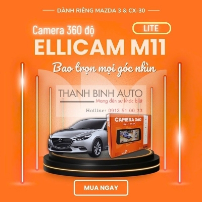 Camera 360 Elliview M11 tích hợp TPMS dành cho MAZDA 3 2020-2022