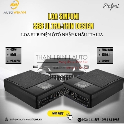 Loa sub điện gầm ghế ô tô S-88 ULTRA-THIN