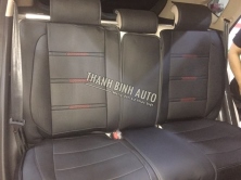 Bộ áo ghế, lót ghế ô tô xe hơi 6D màu đen chỉ đỏ
