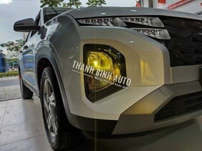 Lắp đèn bi led Fujiteck cho xe Hyundai Creta 2023
