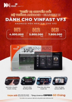 Màn hình Android MHU Elliview H ra mắt với 3 phiên bản: H1 - H2 - H3 cho xe VF3