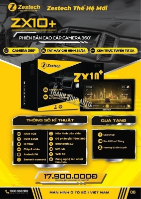 Màn hình Android Zestech ZX10+ phiên bản cao cấp camera 360