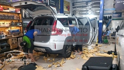 Thi công cách âm, phủ gầm cho xe XPANDER